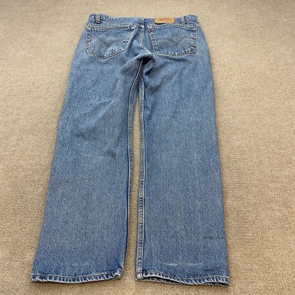 Vtg Levis Jeans Mens 38 Fits 37x30 Blue 505 Denim Y2K Distressed Straight 90s